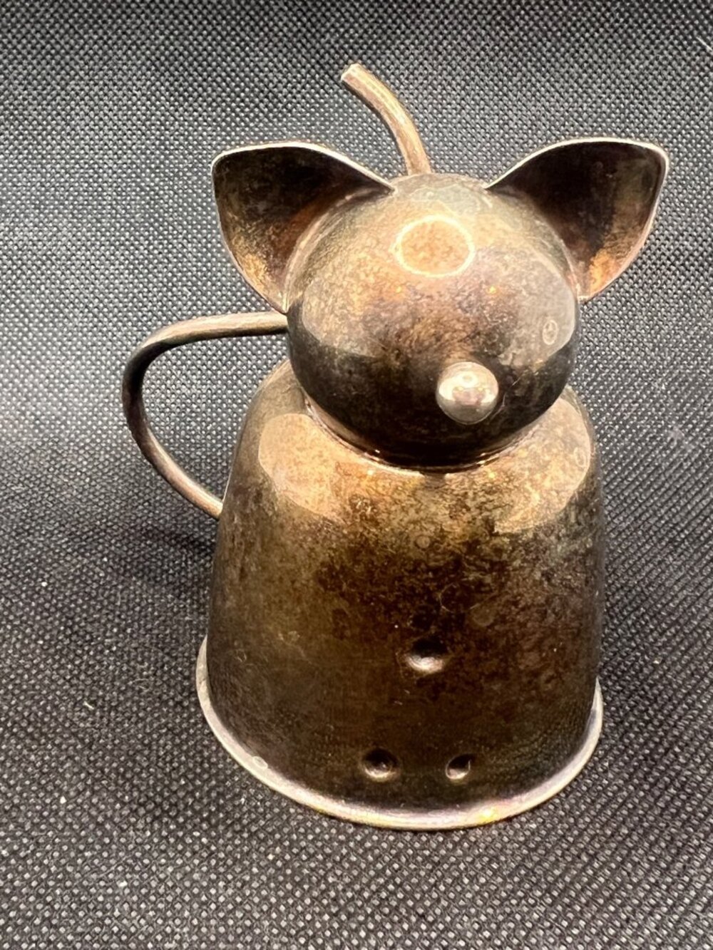 Vintage 1964 Napier Fat Cat Jigger #234 Silverplate 1 Oz Figural Barware Bertoll - Picture 11 of 15